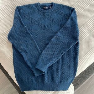 Chaps Blue cable knit crew neck sweater. Size medium.